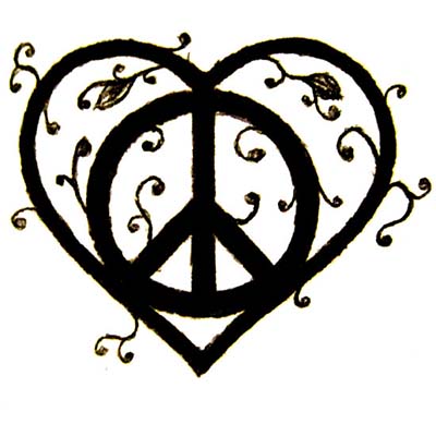 Heart Peace Design Water Transfer Temporary Tattoo(fake Tattoo) Stickers NO.11422